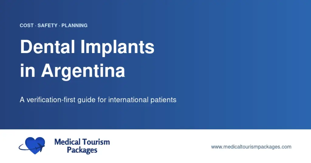 Dental Implants in Argentina title card with cost, safety, and planning themes