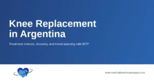 Knee replacement in Argentina title card with treatment, recovery, and travel planning.