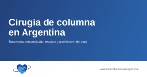 Tarjeta de cirugía de columna en Argentina para tratamiento y planificación del viaje.
