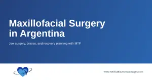 Maxillofacial surgery in Argentina title card covering jaw surgery, braces, and recovery planning.