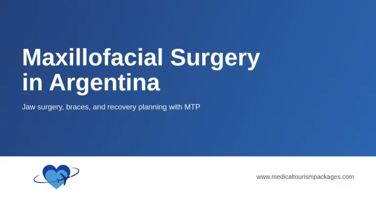Maxillofacial surgery in Argentina title card covering jaw surgery, braces, and recovery planning.