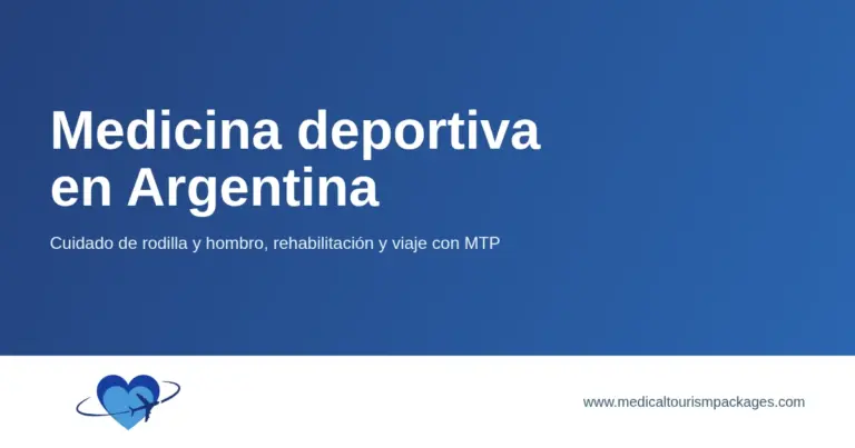 Portada sobre la medicina deportiva en Argentina con atención de rodilla y hombro, rehabilitación y planificación del viaje.