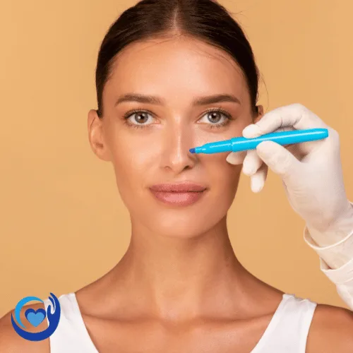 Board-certified plastic surgeon performing rhinoplasty procedure in modern Latin American clinic